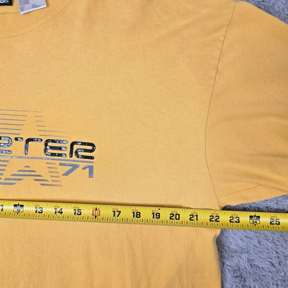 Vintage Starter Y2K Spellout Yellow Long Sleeve Shirt Mens Large Cyberpunk FLAW - Picture 13 of 13